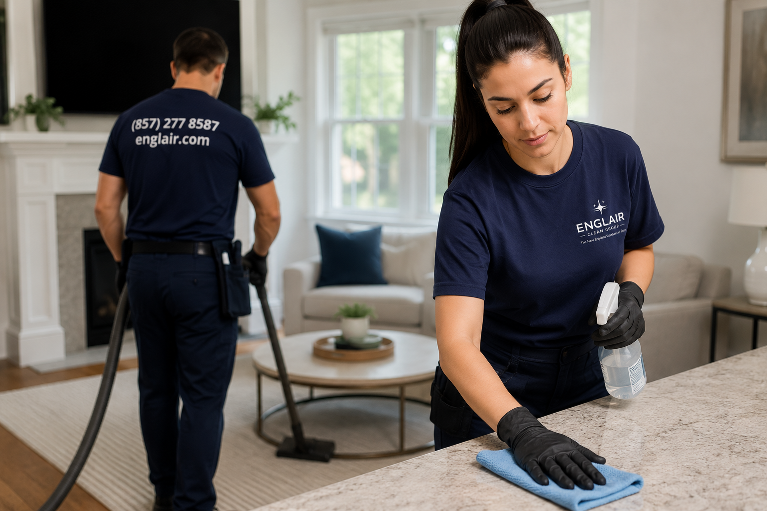 Englair Clean Group team performing a professional deep cleaning service inside a home
